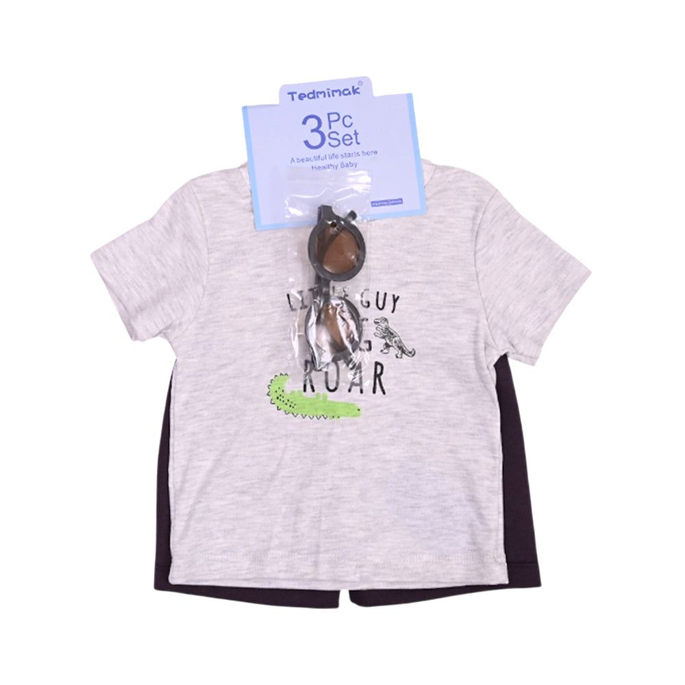BOYS S/S 3PC KNICKER SUIT L-GREY 12-18M ZHS-26 NO-1 W.G Default Title - MamasJan KidsWear