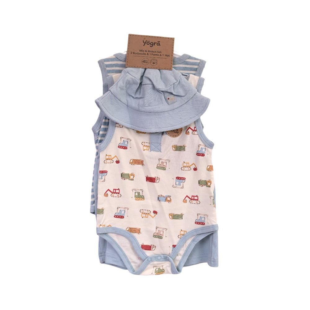 BOYS S/L 4PC KNICKER SUIT SKY BLUE 18-24M ZHS-26 NO-3 W.G Default Title - MamasJan KidsWear
