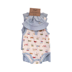 BOYS S/L 4PC KNICKER SUIT SKY BLUE 18-24M ZHS-26 NO-3 W.G Default Title - MamasJan KidsWear