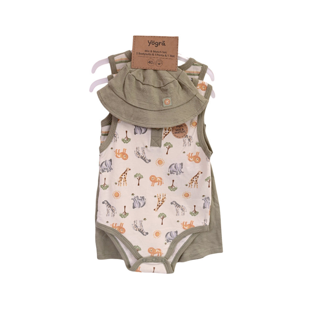 BOYS S/L 4PC KNICKER SUIT OLIVE GREEN 18-24M ZHS-26 NO-3 W. Default Title - MamasJan KidsWear
