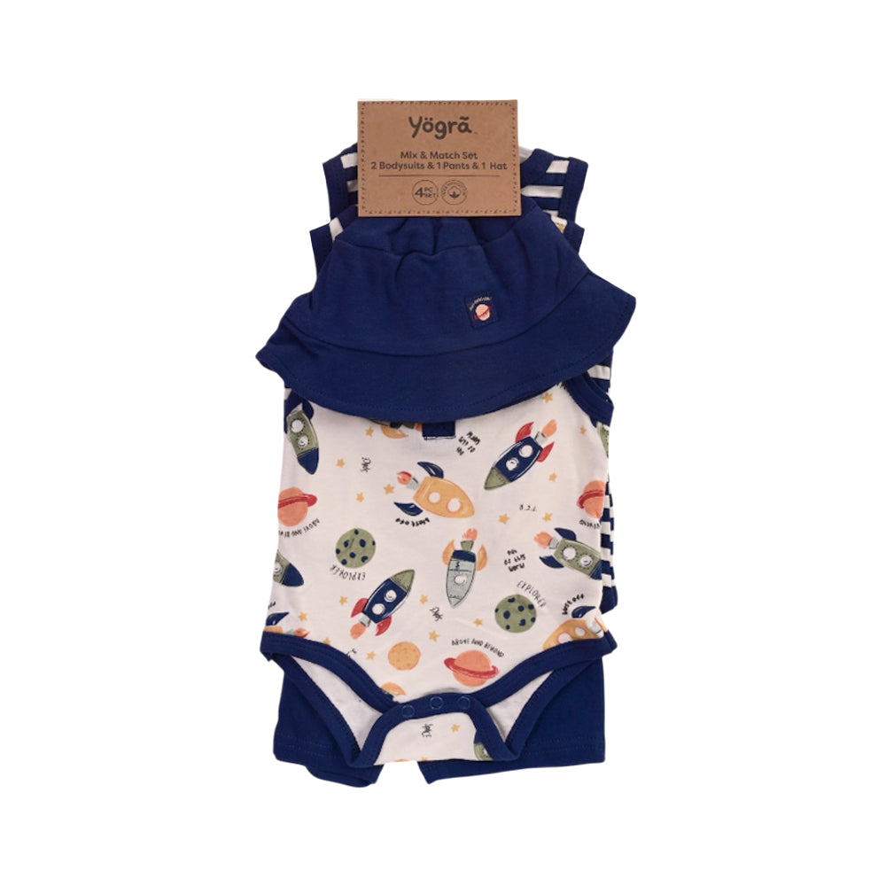 BOYS S/L 4PC KNICKER SUIT NAVY BLUE 0-3M ZHS-26 NO-3 W.G Default Title - MamasJan KidsWear