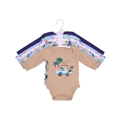 BOYS L/S 5PC BODY SUIT MULTI 0-3M ZHS-26 NO-10 W.G Default Title - MamasJan KidsWear