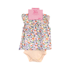GIRLS CAP SLEEVE 3PC KNICKER SUIT YELLOW PRINTED 9-12M ZHS-2 Default Title - MamasJan KidsWear