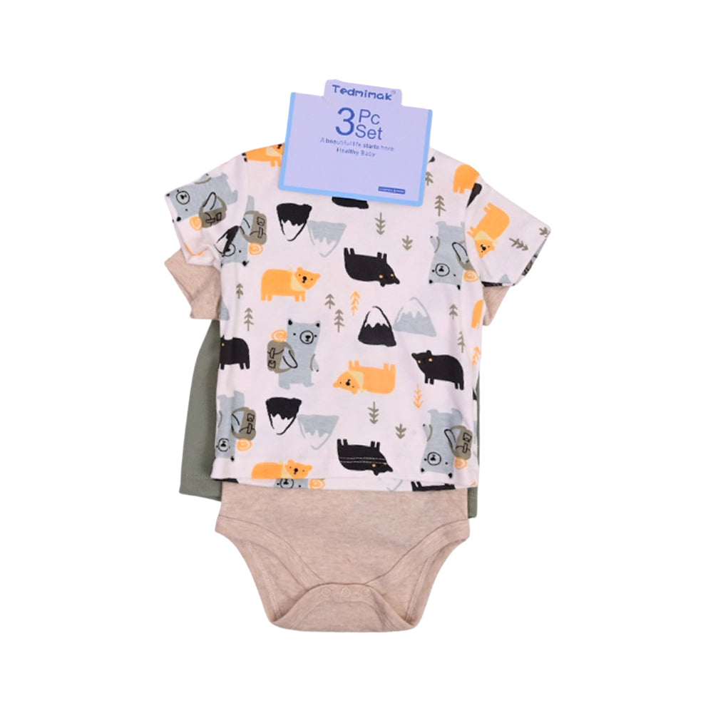 BOYS S/S 3PC KNICKER SUIT OFF WHITE PRINTED 9-12M ZHS-26 NO- Default Title - MamasJan KidsWear