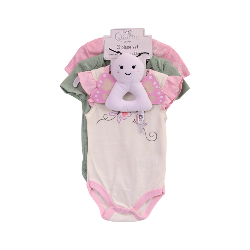 GIRLS S/S 4PC BODY SUIT MULTI 3-6M ZHS-26 NO-37 W.G Default Title - MamasJan KidsWear