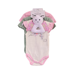 GIRLS S/S 4PC BODY SUIT MULTI 3-6M ZHS-26 NO-37 W.G Default Title - MamasJan KidsWear
