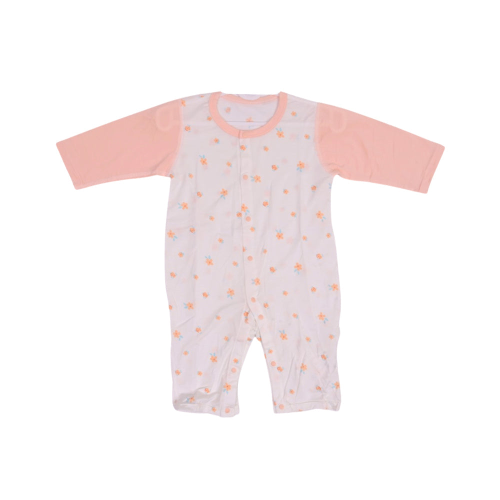 GIRLS L/S PRINTED ROMPER L/W PEACH 12-18M ZHS-26 002 W.G Default Title - MamasJan KidsWear