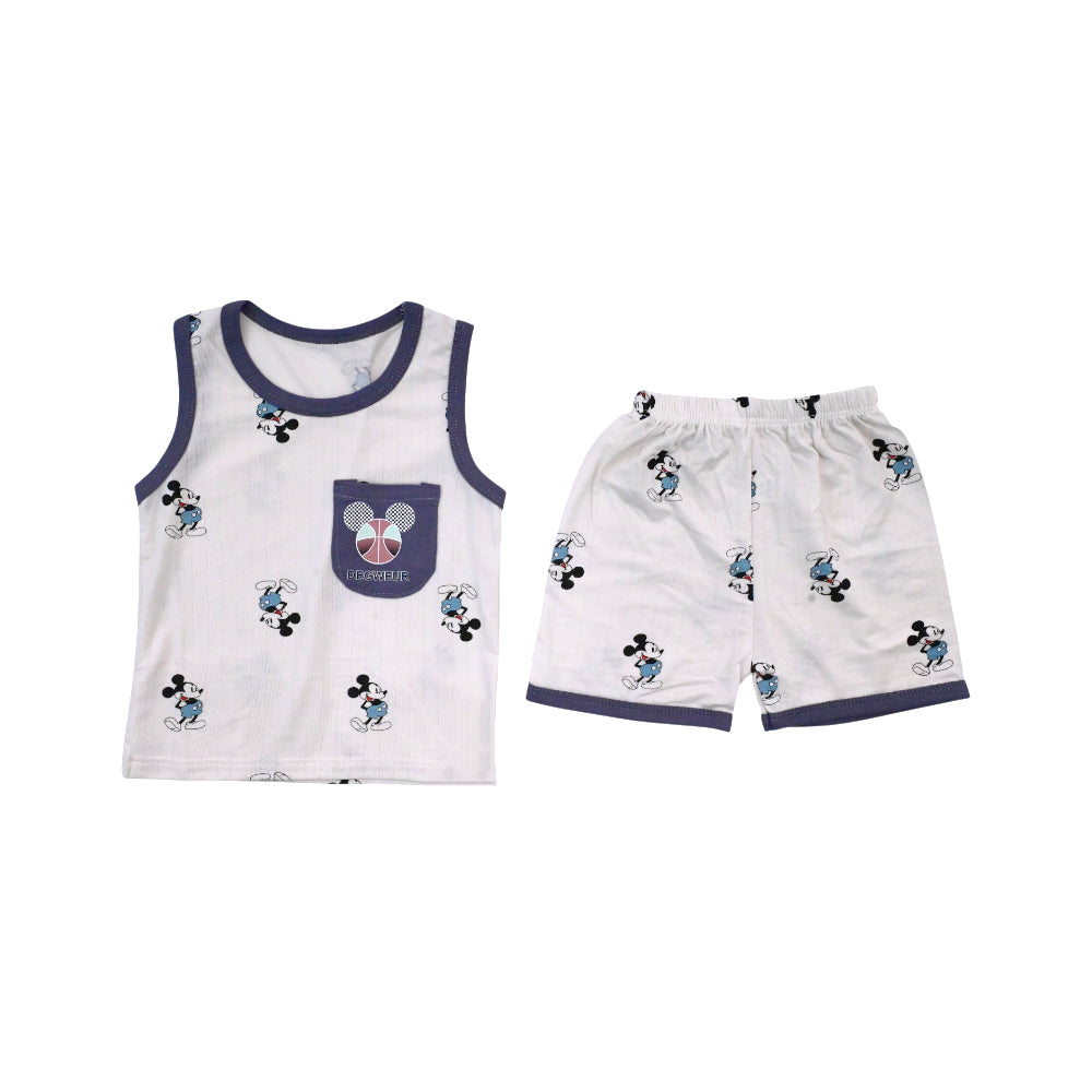 BOYS S/L 2PC KNICKER SUIT D-GREY 6-9M ZHS-26 007 W.G Default Title - MamasJan KidsWear