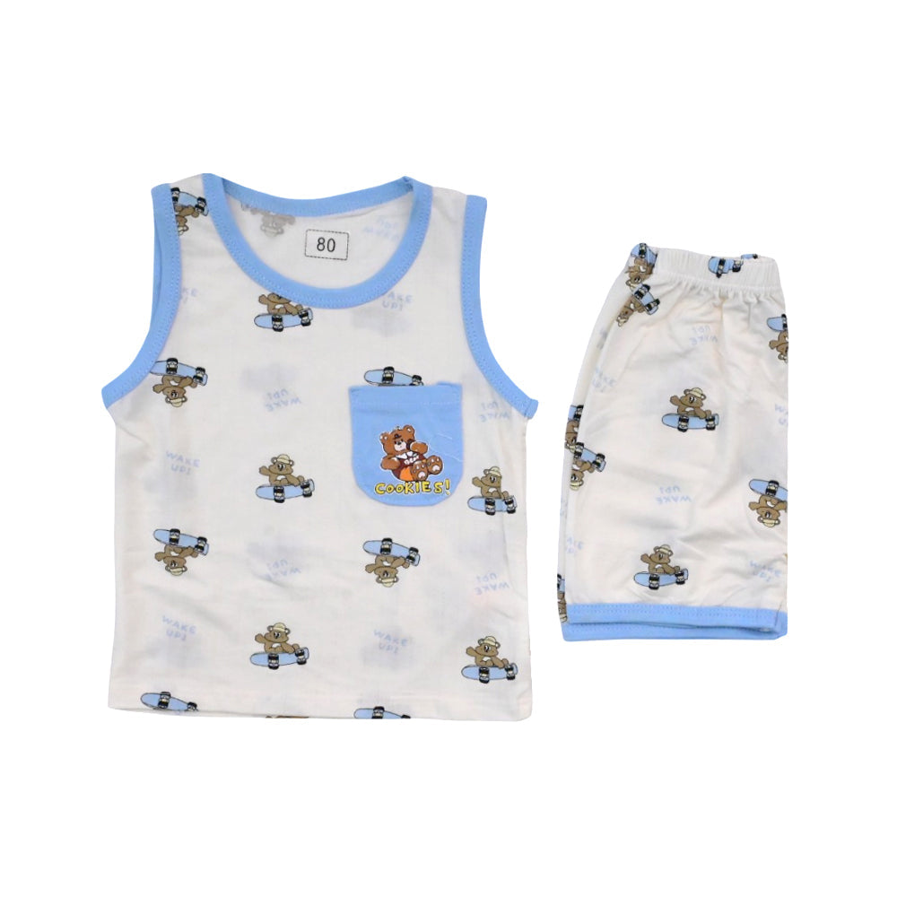 BOYS S/L 2PC KNICKER SUIT BLUE 9-12M ZHS-26 007 W.G Default Title - MamasJan KidsWear