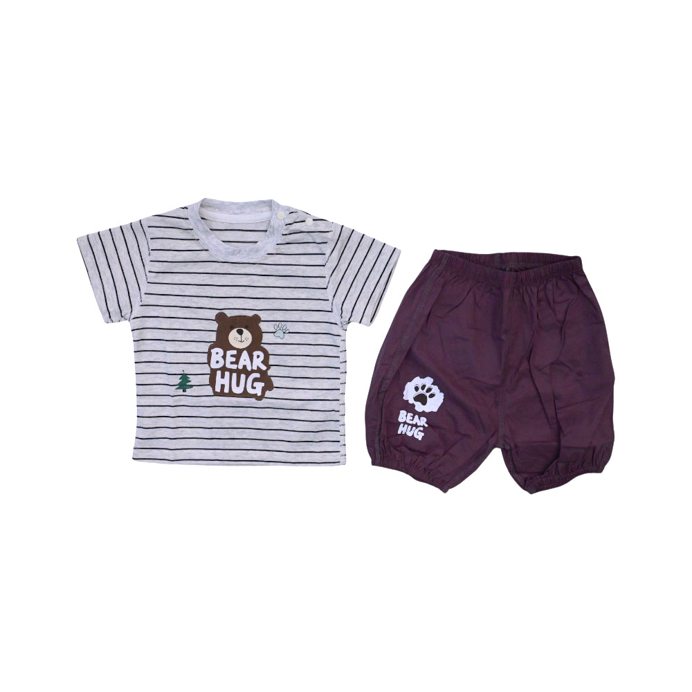 BOYS S/S 2PC KNICKER SUIT 3-6M ZHS-26 NO-4 W.G Default Title - MamasJan KidsWear