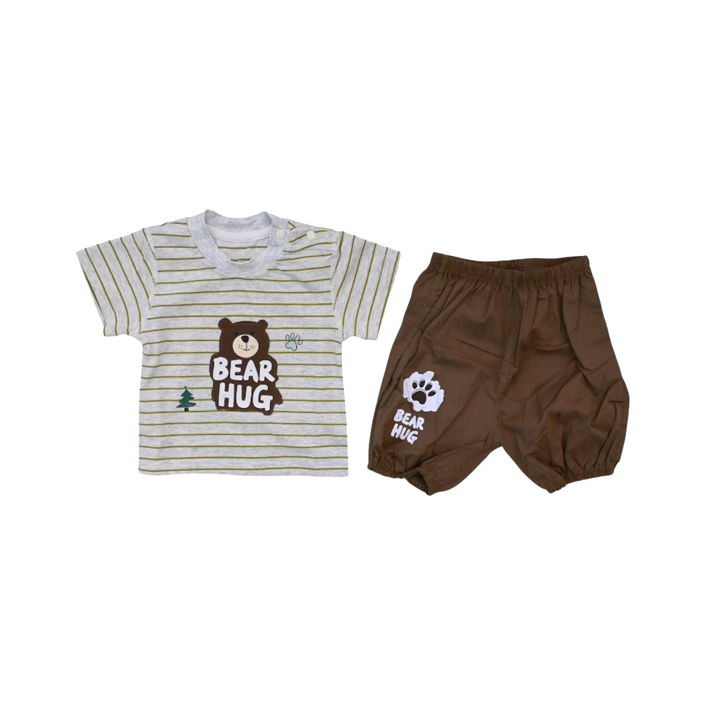 BOYS S/S 2PC KNICKER SUIT 3-6M ZHS-26 NO-5 W.G Default Title - MamasJan KidsWear