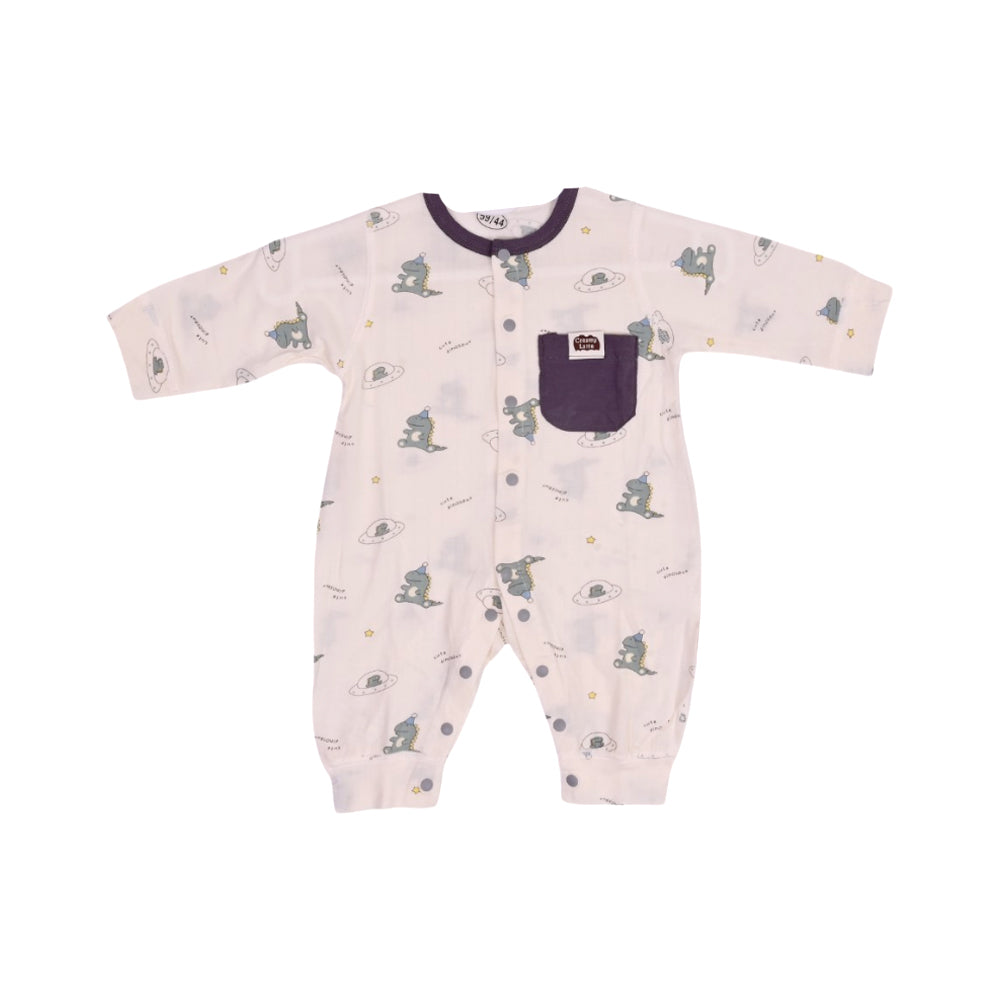 BOYS L/S PRINTED ROMPER L/W OFF WHITE N.B ZHS-26 10 W.G Default Title - MamasJan KidsWear