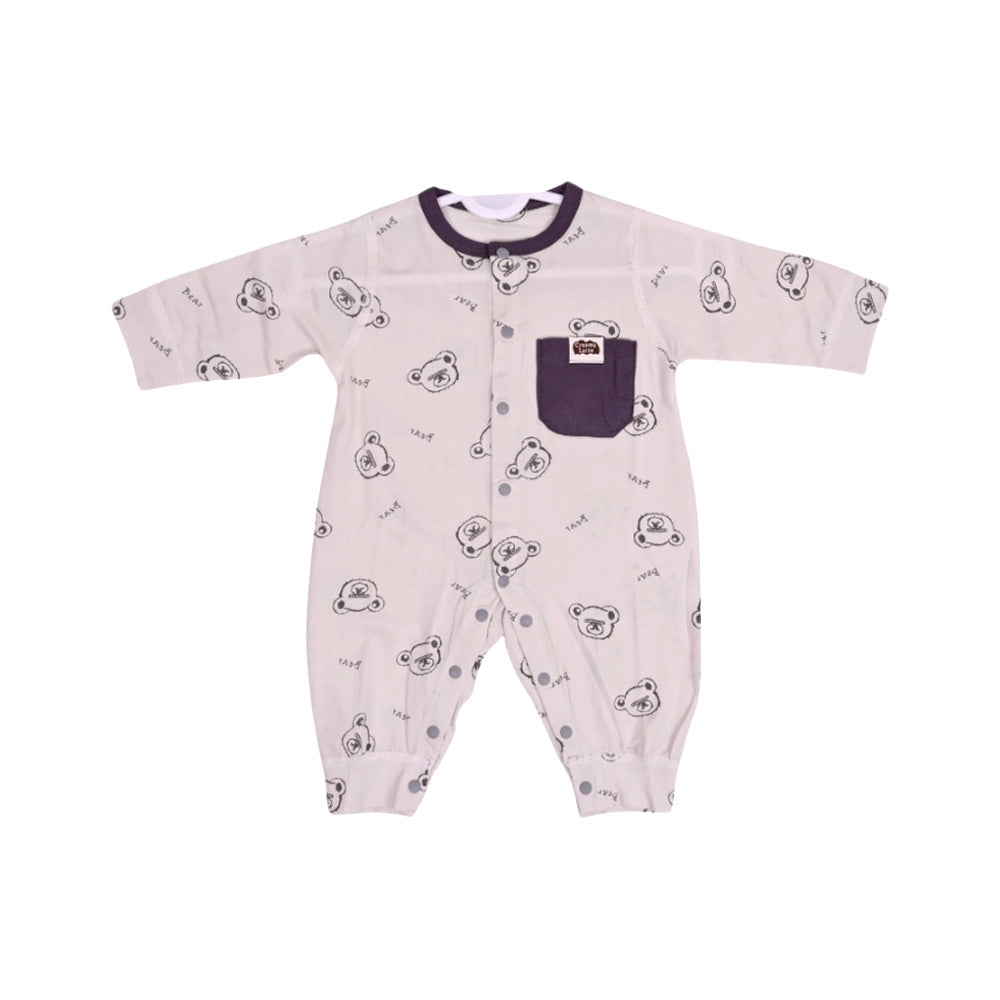BOYS L/S PRINTED ROMPER L/W GREY N.B ZHS-26 10 W.G Default Title - MamasJan KidsWear