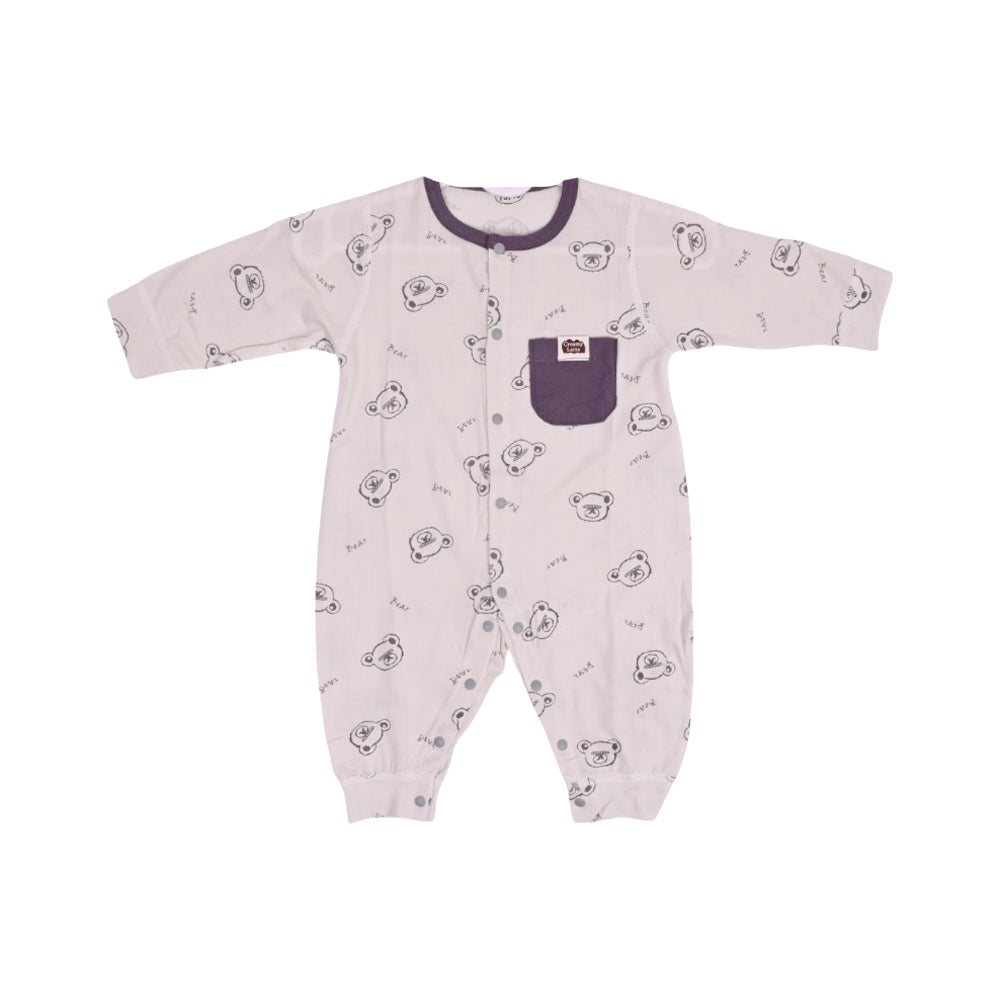 BOYS L/S PRINTED ROMPER L/W GREY 3-6M ZHS-26 10 W.G Default Title - MamasJan KidsWear