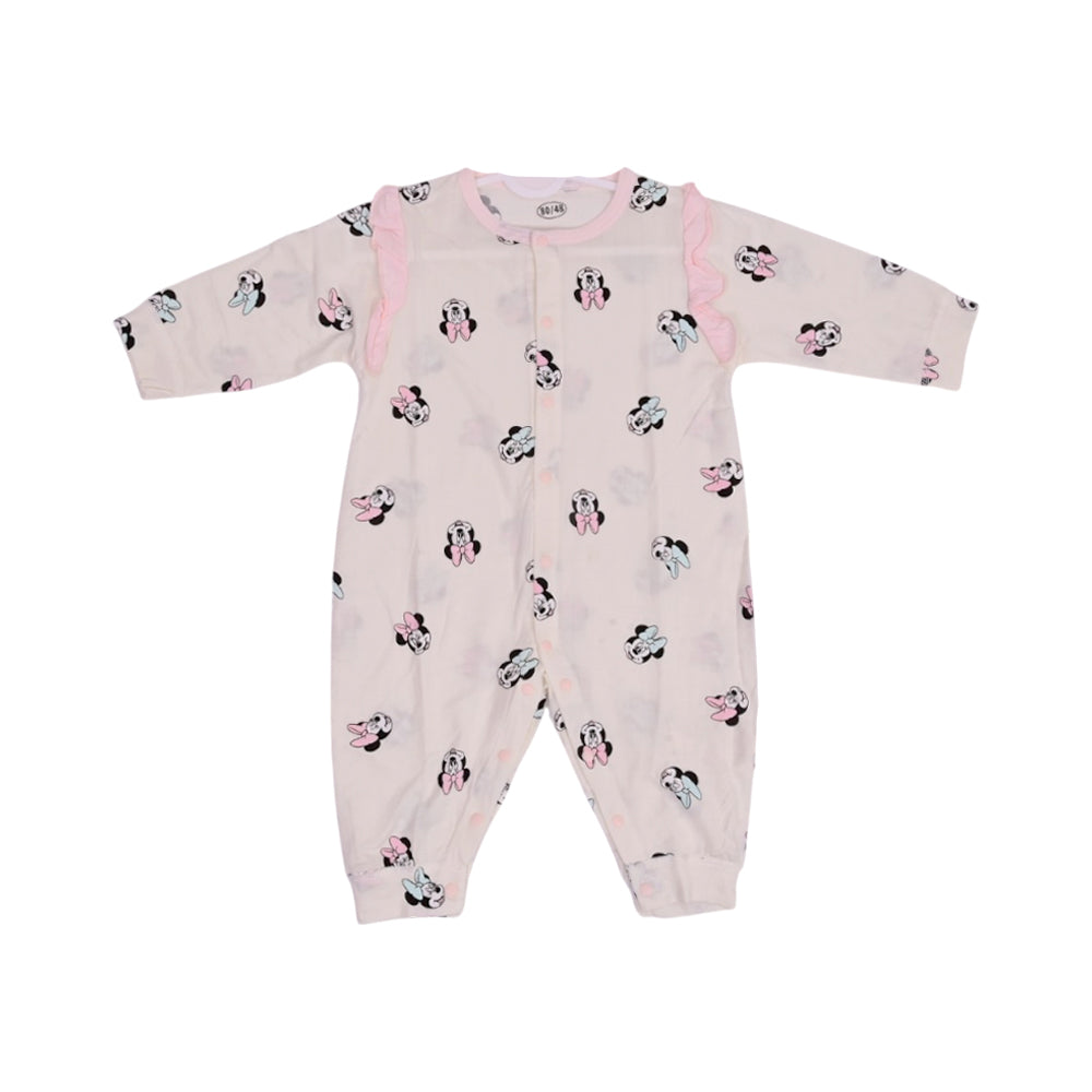 GIRLS L/S PRINTED ROMPER L/W OFF WHITE 6-9M ZHS-26 10 W.G Default Title - MamasJan KidsWear