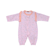 GIRLS L/S PRINTED ROMPER L/W PEACH N.B ZHS-26 10 W.G Default Title - MamasJan KidsWear