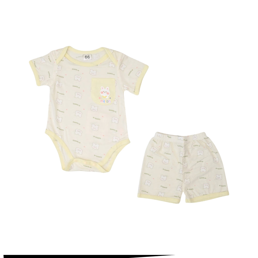 GIRLS S/S 2PC KNICKER SUIT LEMON 0-3M ZHS-26 12 W.G Default Title - MamasJan KidsWear