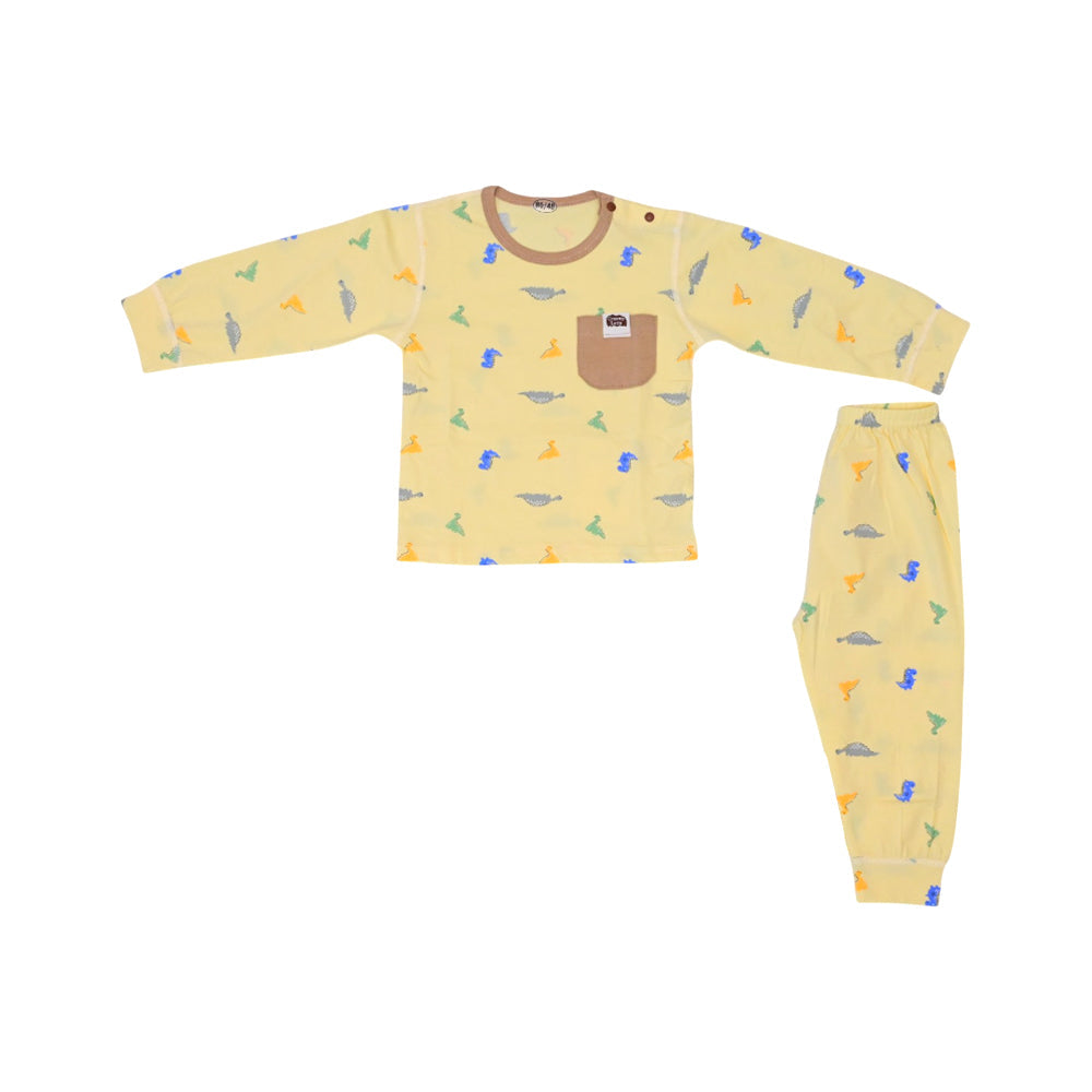 BOYS L/S 2PC PAJAMA SUIT YELLOW 6-9M ZHS-26 13 W.G Default Title - MamasJan KidsWear