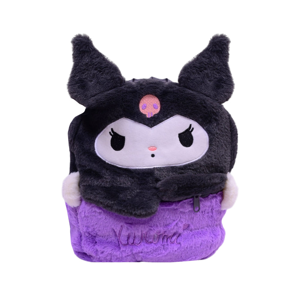 KIDS SHOULDER STAFF FUR BAG 107 ZHS-26 GREY PURPLE W.G Default Title - MamasJan KidsWear
