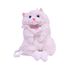 KIDS SHOULDER STAFF FUR BAG W CATSOUND 1011 ZHS-26 OFF WHITE Default Title - MamasJan KidsWear