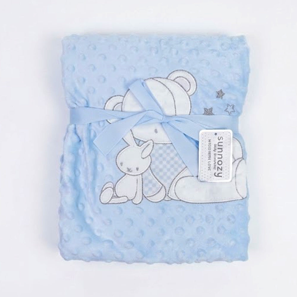 BABY FLEECE WRAPPING SHAWL SKY BLUE IR XYBL02 MS-22 S-20 Default Title - MamasJan KidsWear