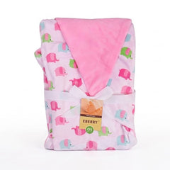 BABY FLEECE WRAPPING SHAWL PINK & WHITE MZS-23 08 Default Title - MamasJan KidsWear