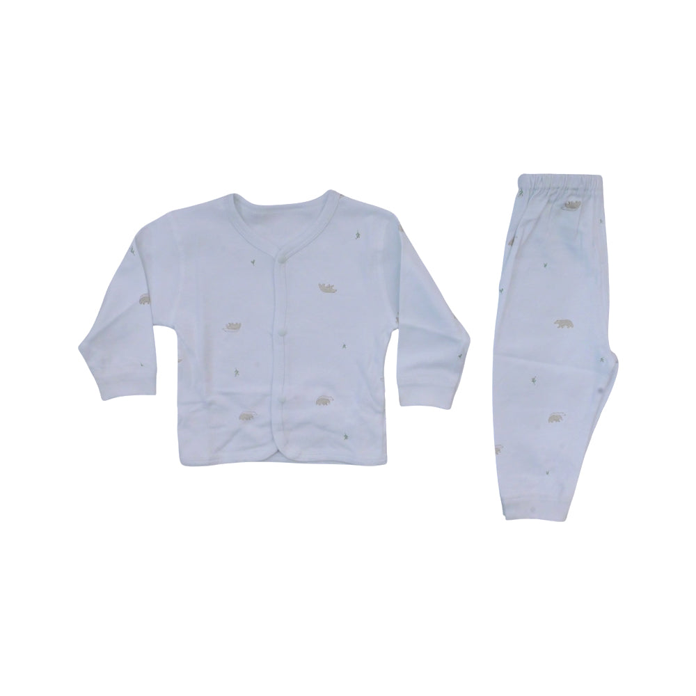 BOYS L/S 2PC L/W PAJAMA SUIT PRINTED SKY BLUE (B) 0-3 ZHS-26 Default Title - MamasJan KidsWear
