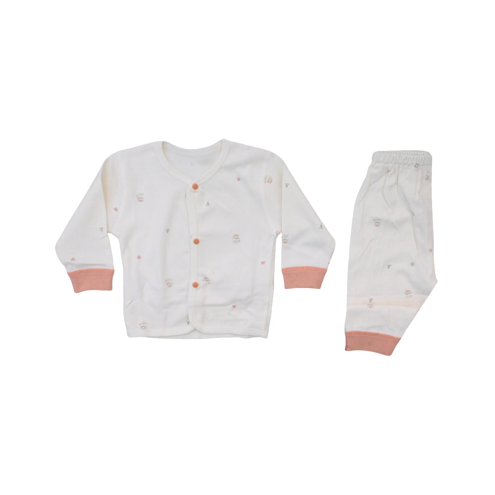 BOYS L/S 2PC L/W PAJAMA SUIT OFF WHITE 1A 0-3 ZHS-26 6700 I. Default Title - MamasJan KidsWear