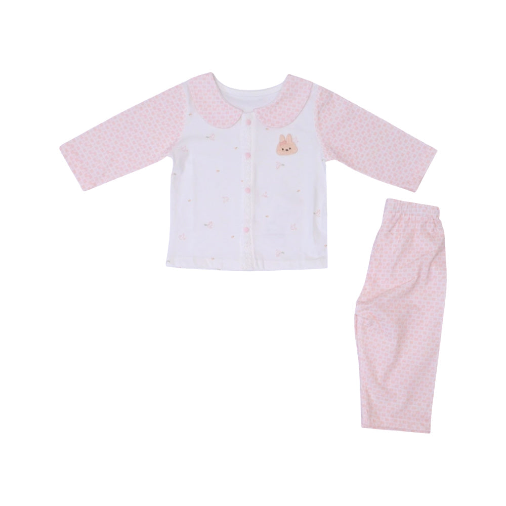 GIRLS L/S 2PC L/W PAJAMA SUIT PINK PRINTED 0-3 ZHS-26 9165 I Default Title - MamasJan KidsWear