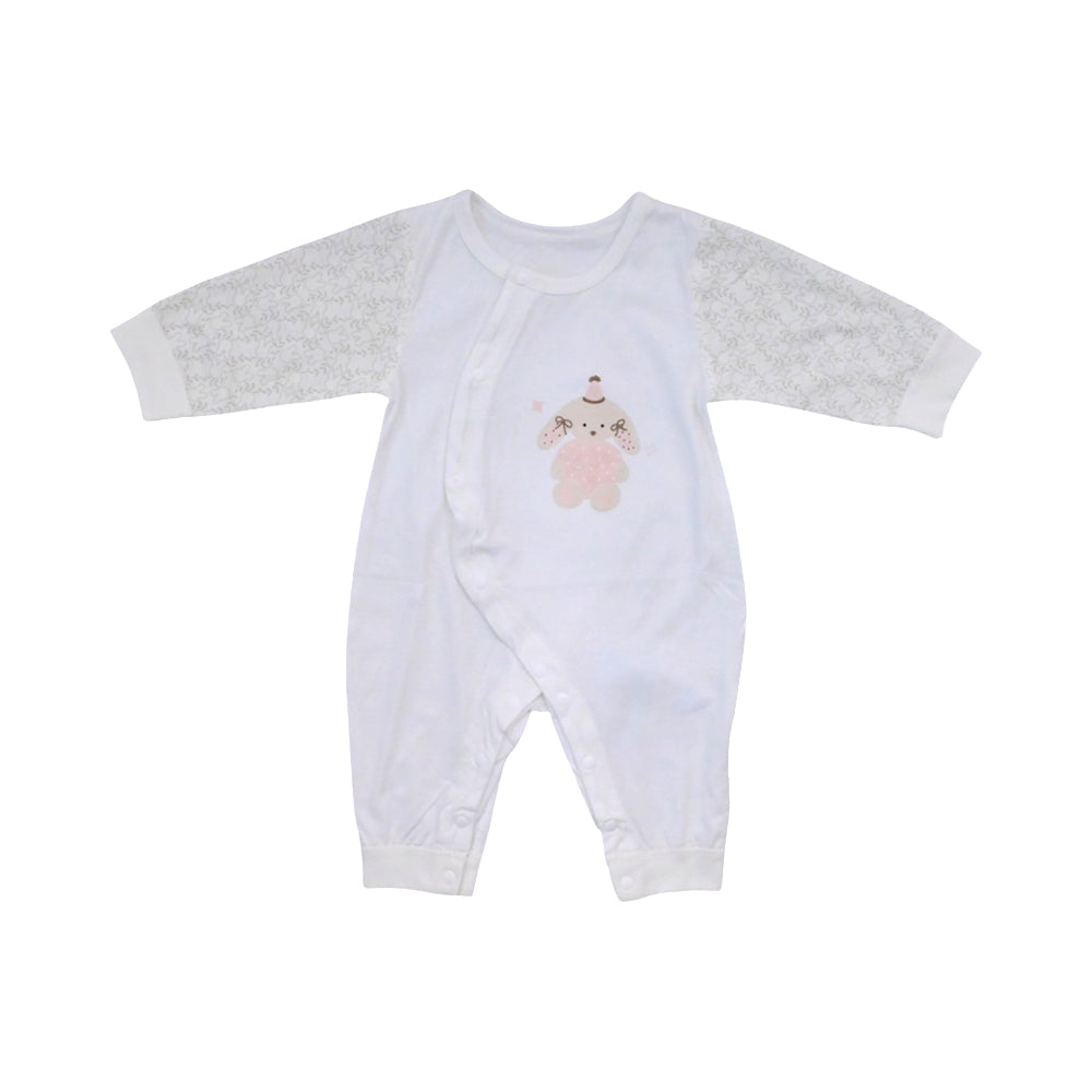GIRLS L/S L/W ROMPER WHITE PINK N.B ZHS-26 9256 I.G Default Title - MamasJan KidsWear