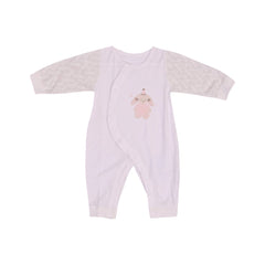 GIRLS L/S L/W ROMPER WHITE PINK 0-3 ZHS-26 9256 I.G Default Title - MamasJan KidsWear
