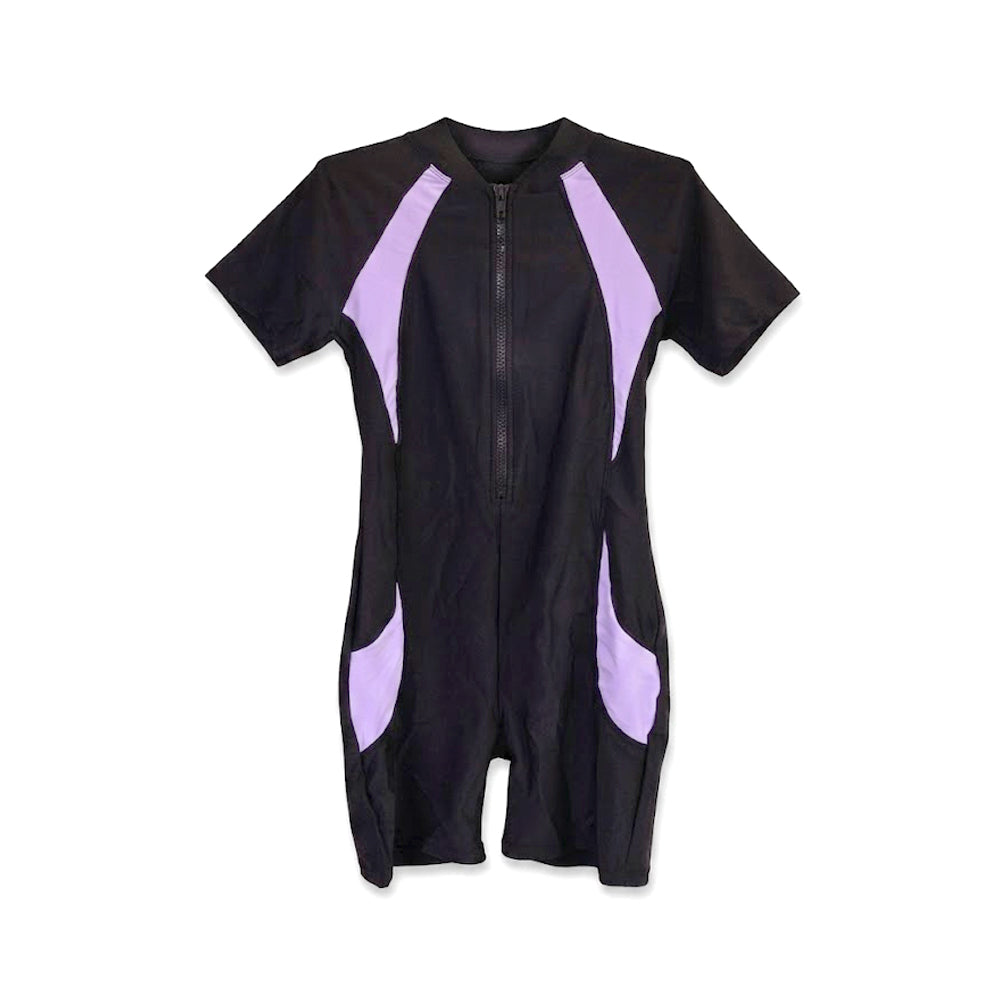 UNISEX S/S 2PC SWIMMING COSTUME PURPLE/N-BLUE 6-8YEAR NO-3 T Default Title - MamasJan KidsWear