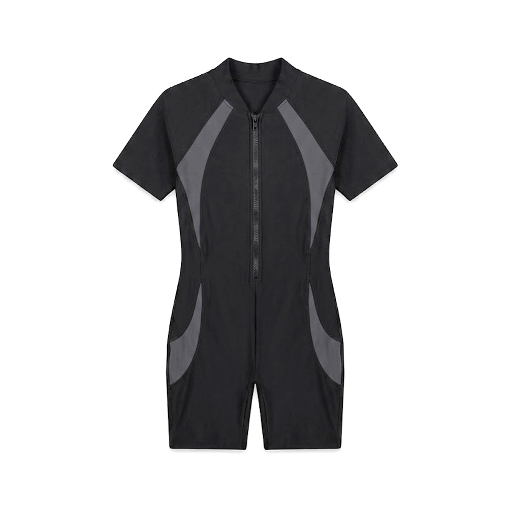 UNISEX S/S 2PC SWIMMING COSTUME GRAY/N-BLUE 6-8YEAR NO-3 THA Default Title - MamasJan KidsWear
