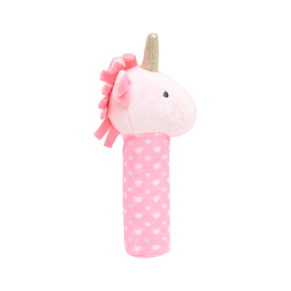 KIDS STUFF RATTLE PNK/WHT UNICORN MDW-23 CHI SNTY41-12 Default Title - MamasJan Toys