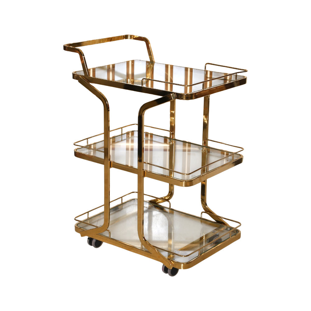 TEA TROLLEY IR D626 A+B CHAMPAGNE GOLD Default Title - MamasJan Household