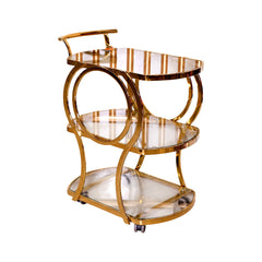 TEA TROLLEY IR D818 A+B CHAMPAGNE GOLD Default Title - MamasJan Household