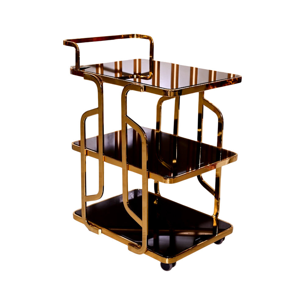 TEA TROLLEY IR D918 A+B CHAMPAGNE GOLD Default Title - MamasJan Household