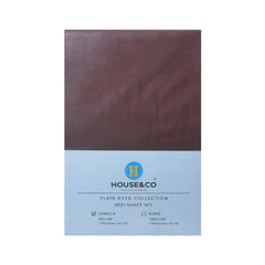 H&C BED SHEET SINGLE CHOCOLATE POLY COTTON 63X94 TC-144 Default Title - MamasJan Household