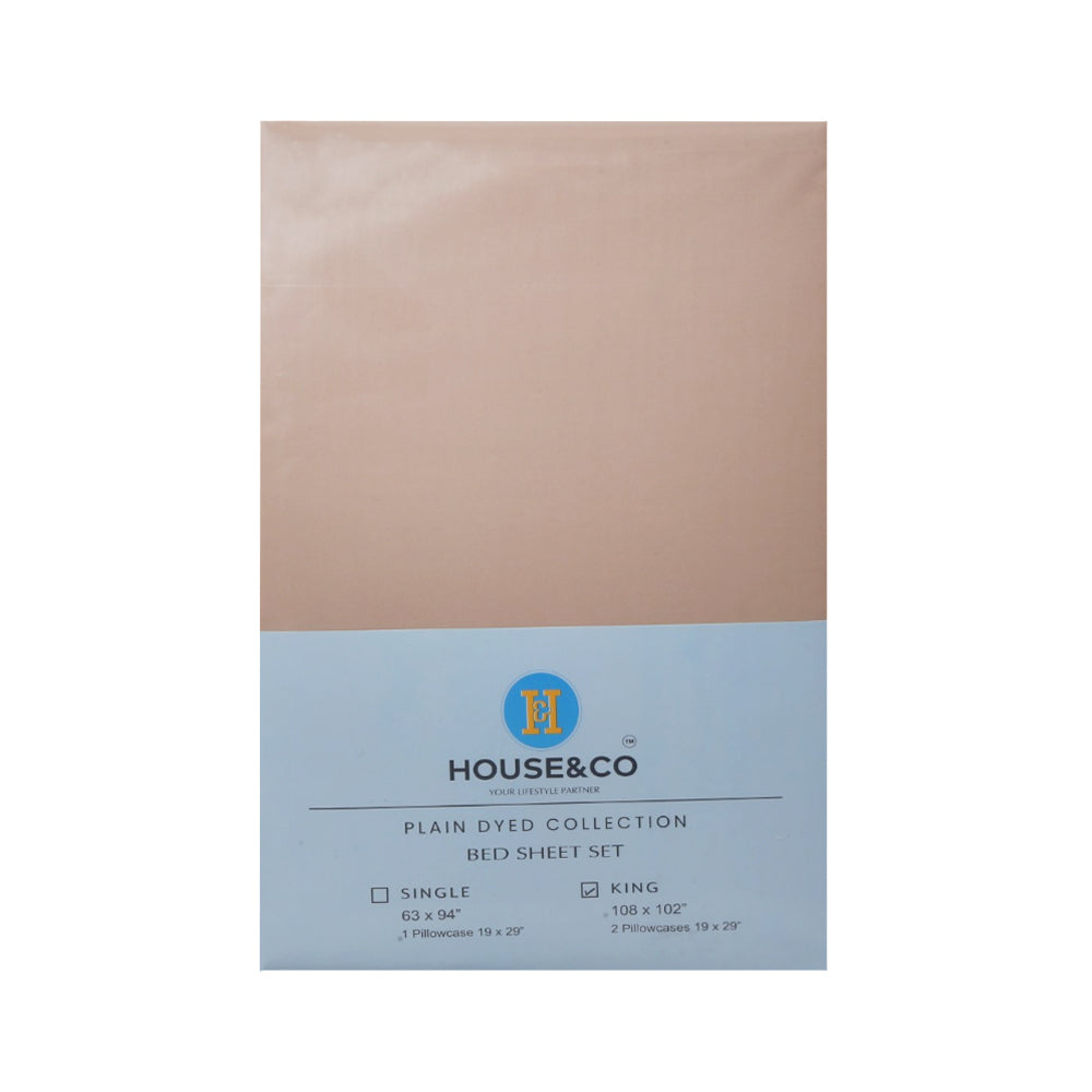 H&C BED SHEET KING GOLD POLY COTTON 108X102 TC-144 Default Title - MamasJan Household