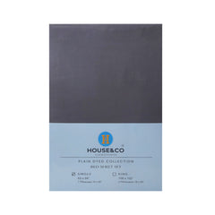 H&C BED SHEET SINGLE GREY POLY COTTON 63X94 TC-144 Default Title - MamasJan Household