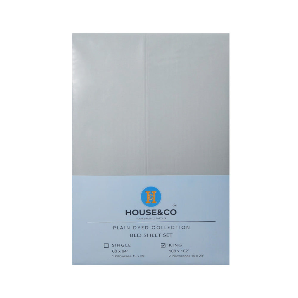 H&C BED SHEET KING AQUA POLY COTTON 108X102 TC-144 Default Title - MamasJan Household