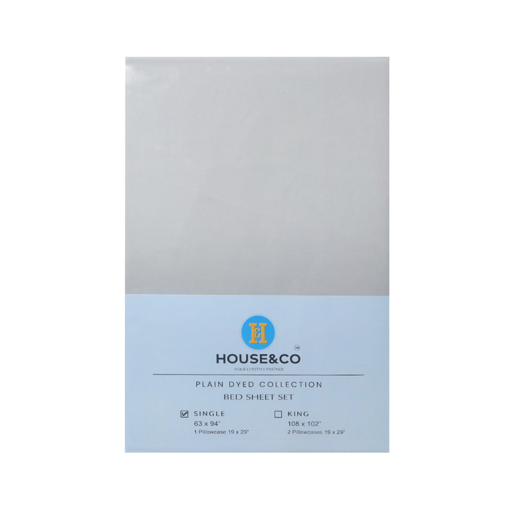 H&C BED SHEET SINGLE AQUA POLY COTTON 63X94 TC-144 Default Title - MamasJan Household