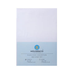 H&C BED SHEET SINGLE WHITE POLY COTTON 63X94 TC-144 Default Title - MamasJan Household