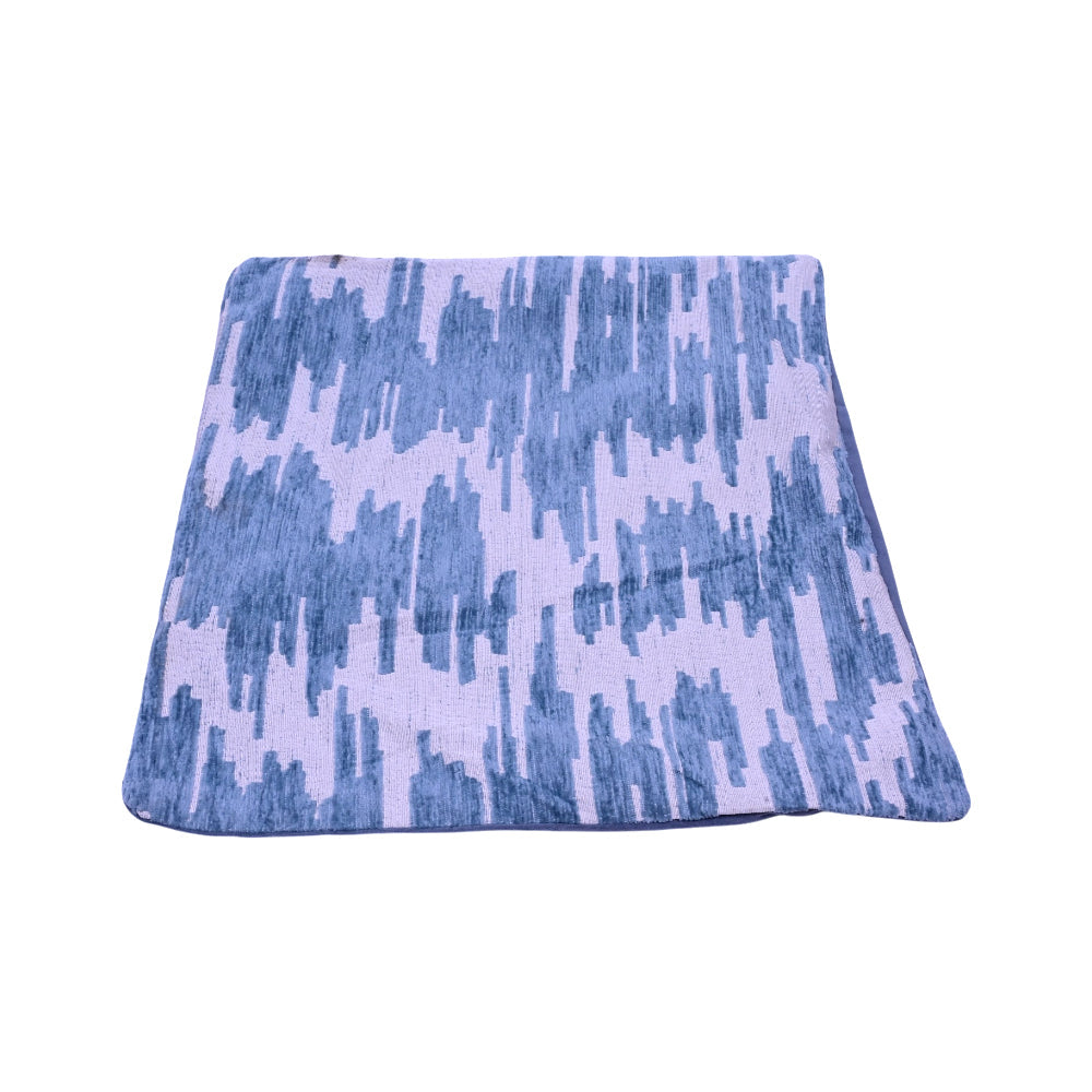 TH CUSHION COVER VELVET JACQUARD PATTERN BLUE Default Title - MamasJan Household