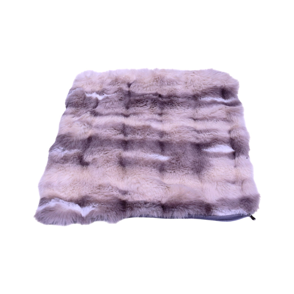 TH CUSHION COVER TIE& DYE FAUX FUR L GREY Default Title - MamasJan Household