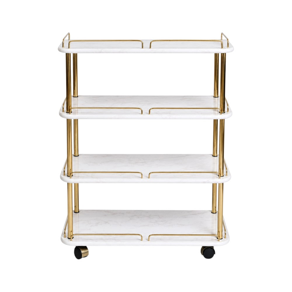 MULTIPAL USE 4 STEP RACK SR4 WHITE MARBLE E-02 Default Title - MamasJan Household