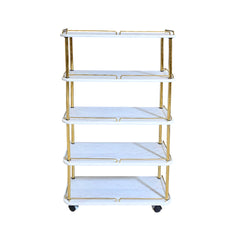 MULTIPAL USE 5 STEP RACK SR5 WHITE MARBLE E-02 Default Title - MamasJan Household
