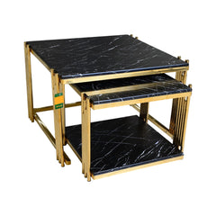 CENTER TABLE SQUARE 1+1 (CT4001) BLACK MARBLE E-18 Default Title - MamasJan Household