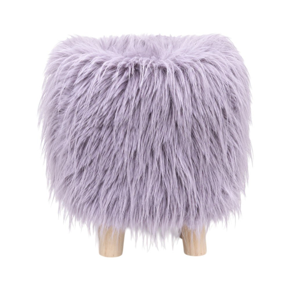 FUR STOOL GRAY IR 36073-2 Default Title - MamasJan Household
