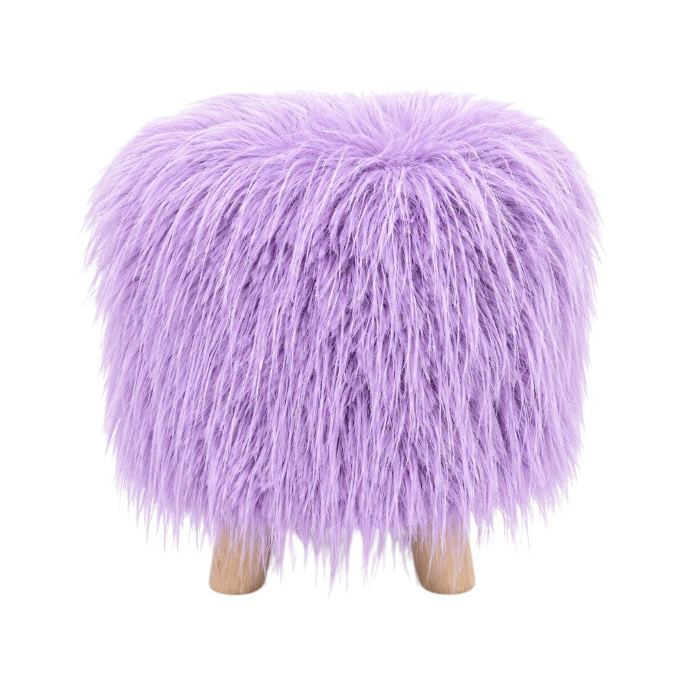 FUR STOOL PURPLE IR 36073-4 Default Title - MamasJan Household